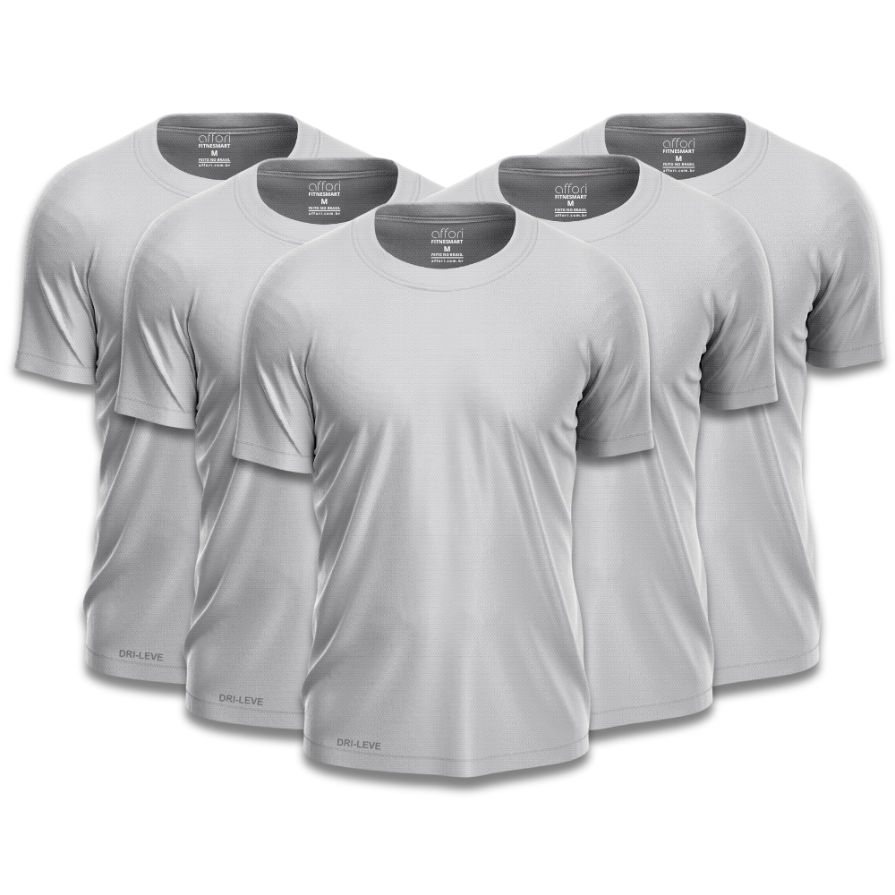 Kit 5 Camisetas Tecnológicas FitneSmart - Anti-Suor