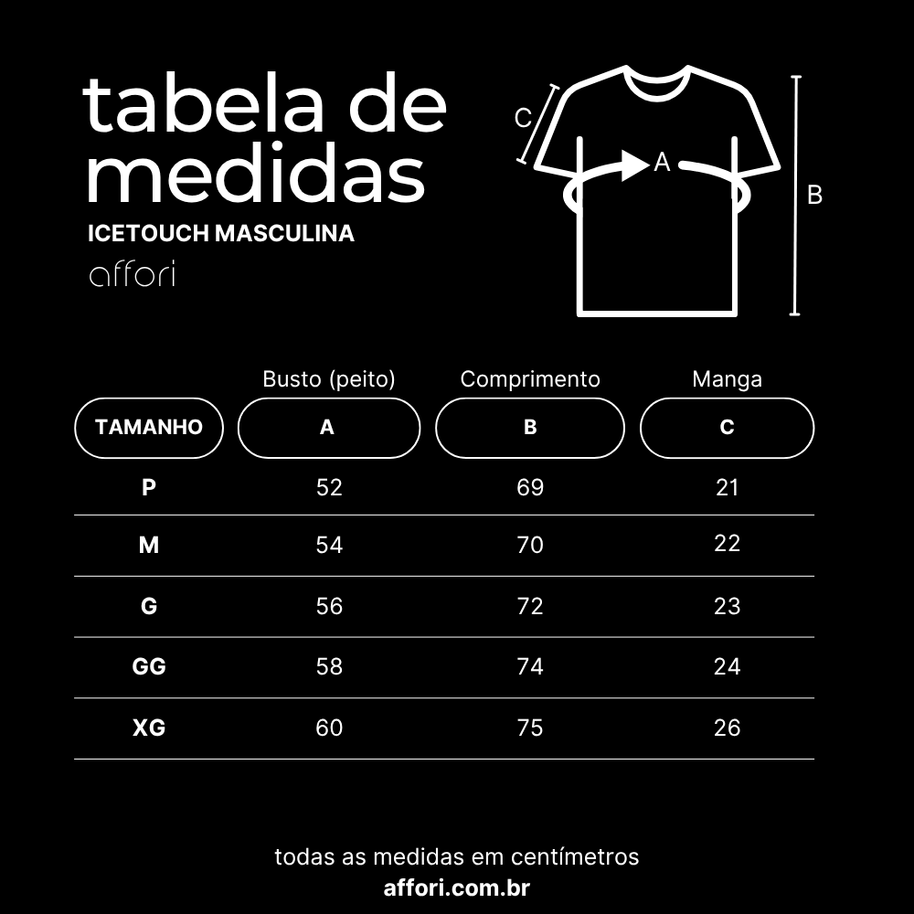 Kit 3 Camisetas Tecnológicas Affori One Ice Touch