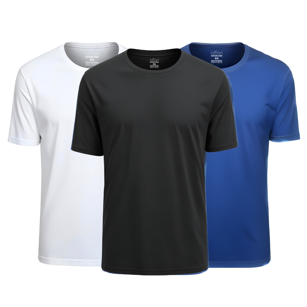 Kit 3 Camisetas Tecnológicas Affori One Ice Touch