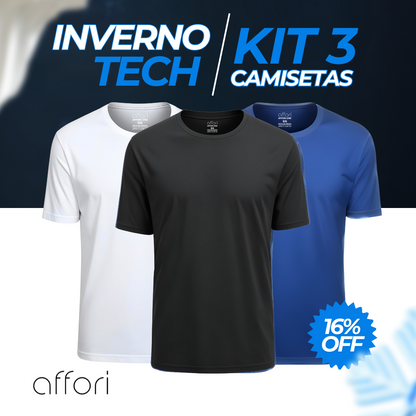 Kit 3 Camisetas Tecnológicas Affori One Ice Touch