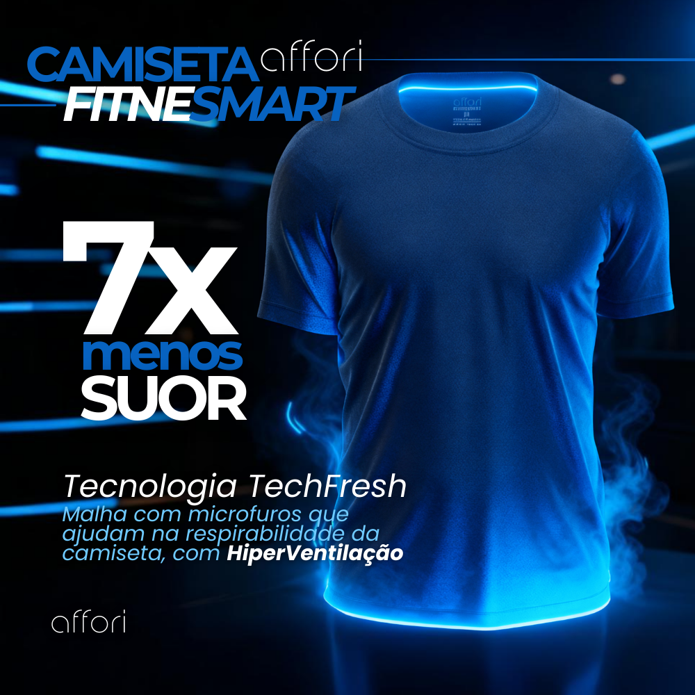 Kit 5 Camisetas Tecnológicas FitneSmart - Anti-Suor