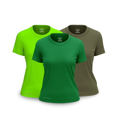 Kit 3 Camisetas Tecnológicas Femininas FitneSmart - Anti Suor