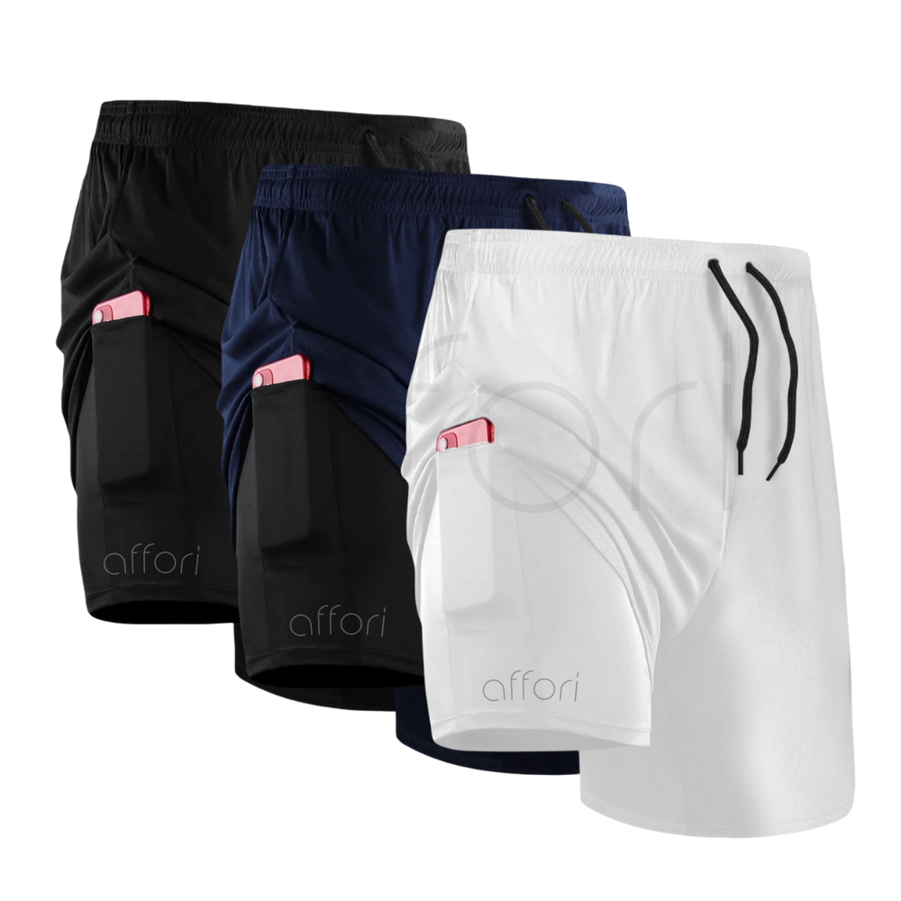 Kit 3 Shorts Compressão 2 em 1 - Promoção de Inverno